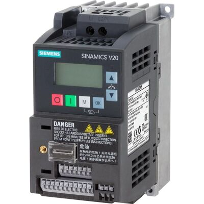 Siemens Frequenzumrichter V20 - 0,75kW, 230V, IP20, MODBUS Siemens Frequenzumrichter V20 - 0,75kW, 230V, IP20, MODBUS