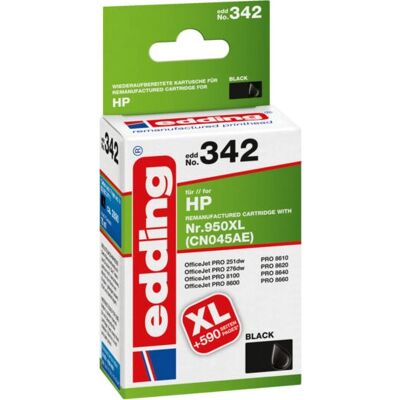Edding EDD-342 inktcartridge - Zwart - Printeraccessoire Edding EDD-342 inktcartridge - Zwart - Printeraccessoire