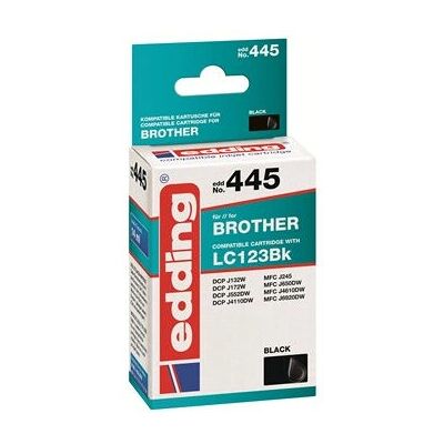 Cartouche d'encre Edding EDD-445 - Noir - 14ml - Jusqu'à 650 pages - Compatible Brother LC-123 Cartouche d'encre Edding EDD-445 - Noir - 14ml - Jusqu'à 650 pages - Compatible Brother LC-123