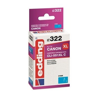 Edding EDD-322 Cartouche d'encre - Cyan - Résultat élevé (XL) - Compatible avec Canon - Publicité Edding EDD-322 Cartouche d'encre - Cyan - Résultat élevé (XL) - Compatible avec Canon - Publicité