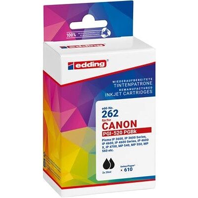 Cartouche d'encre Edding EDD-262 - Pack de 2 noir pour imprimante inkjet Cartouche d'encre Edding EDD-262 - Pack de 2 noir pour imprimante inkjet