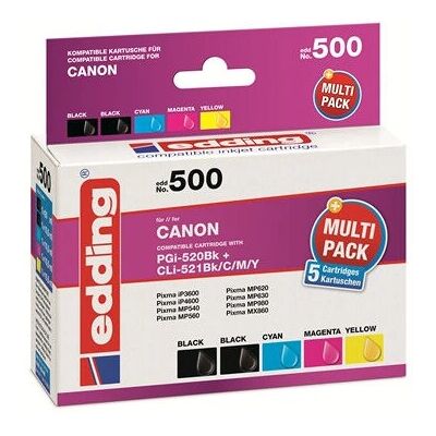 Edding EDD-500 Blækpatroner Flerpack - Kompatibel med Canon Edding EDD-500 Blækpatroner Flerpack - Kompatibel med Canon