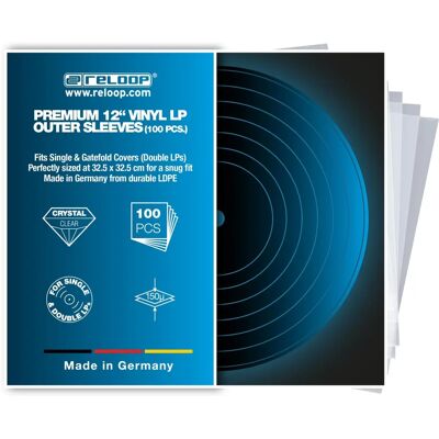 Reloop Premium 12” Vinilo LP Fundas - Fundas para discos de vinilo Reloop Premium 12” Vinilo LP Fundas - Fundas para discos de vinilo