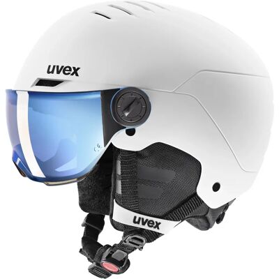 Uvex Rocket Jr. Visor Biało-Czarny Mat - Kask narciarski Uvex Rocket Jr. Visor Biało-Czarny Mat - Kask narciarski