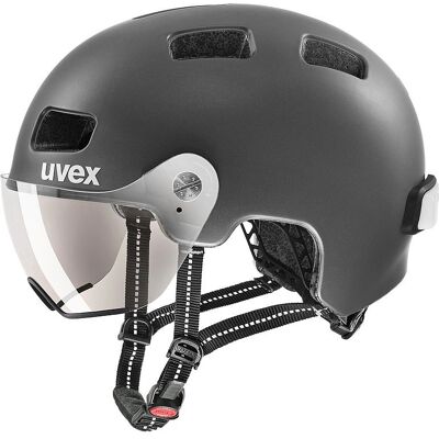 Uvex Grauer Stadthelm mit Visier - 55-58cm Uvex Grauer Stadthelm mit Visier - 55-58cm