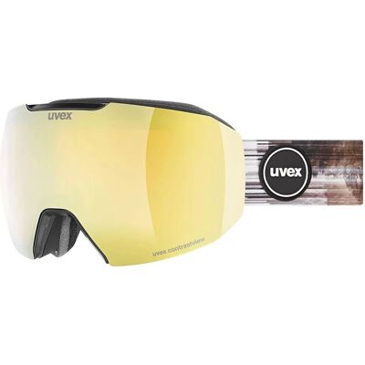 UVEX Epic Attract Nero Opaco Miroir Oro / Vista di Contrasto Arancione Lasergold Lite - Occhiali da sci UVEX Epic Attract Nero Opaco Miroir Oro / Vista di Contrasto Arancione Lasergold Lite - Occhiali da sci