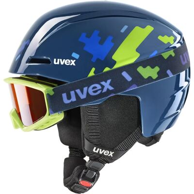 Zestaw Uvex Junior Blue Puzzle - Kask i Gogle Narciarskie Zestaw Uvex Junior Blue Puzzle - Kask i Gogle Narciarskie