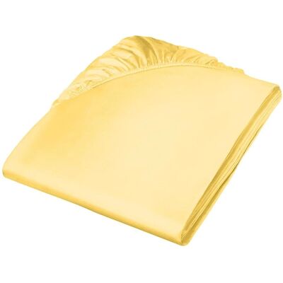 FLEURESSE Gelb Baumwolle Mako-Satin Spannbettlaken FLEURESSE Gelb Baumwolle Mako-Satin Spannbettlaken