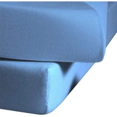 FLEURESSE Jenny C - Blau Jersey Bettlaken 90-100cm - Bettwäsche FLEURESSE Jenny C - Blau Jersey Bettlaken 90-100cm - Bettwäsche