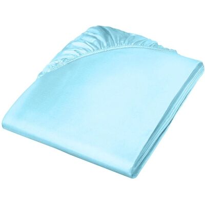 FLEURESSE Eisblau Mako Satin Spannbettlaken - Bettwäsche FLEURESSE Eisblau Mako Satin Spannbettlaken - Bettwäsche