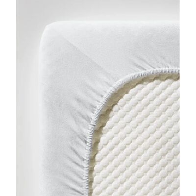 FLEURESSE Komfort Mako-Jersey Silber Fitted Sheet - Bettwäsche FLEURESSE Komfort Mako-Jersey Silber Fitted Sheet - Bettwäsche