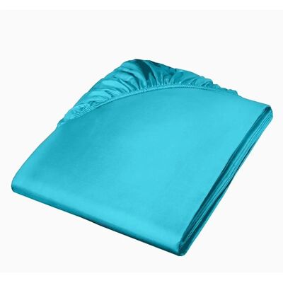FLEURESSE Blau Merceriserte Baumwolle Mako Satin Spannbettlaken FLEURESSE Blau Merceriserte Baumwolle Mako Satin Spannbettlaken