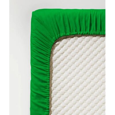 FLEURESSE Grünes Mako Satin Spannbettlaken - Bettwäsche FLEURESSE Grünes Mako Satin Spannbettlaken - Bettwäsche