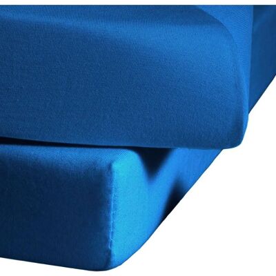 FLEURESSE Komfort Blau Jersey Spannbettlaken - Bettwäsche FLEURESSE Komfort Blau Jersey Spannbettlaken - Bettwäsche