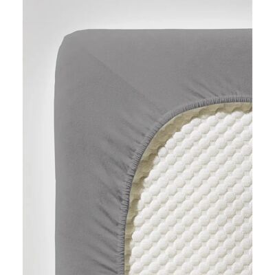FLEURESSE Komfort Grau Mako-Jersey Spannbettlaken - Bettlaken FLEURESSE Komfort Grau Mako-Jersey Spannbettlaken - Bettlaken