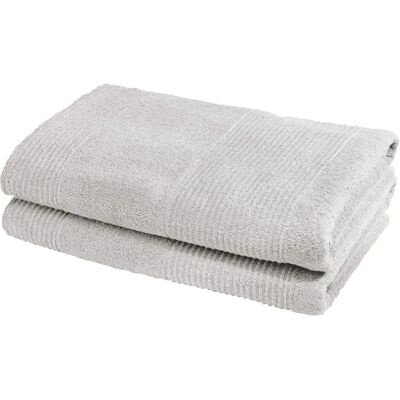 FLEURESSE 2828 Graue Handtücher - 2er Pack, 70x140cm, Baumwolle, Saugfähig, Weich FLEURESSE 2828 Graue Handtücher - 2er Pack, 70x140cm, Baumwolle, Saugfähig, Weich