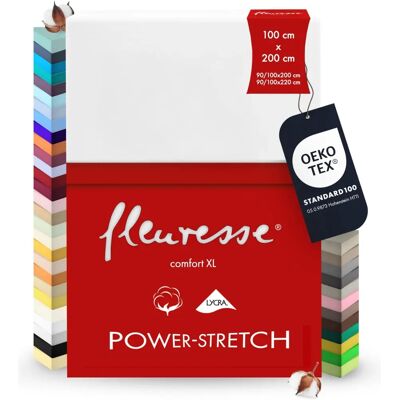 Fleuresse Comfort XL Weiß Spannbettlaken Mako-Jersey Fleuresse Comfort XL Weiß Spannbettlaken Mako-Jersey
