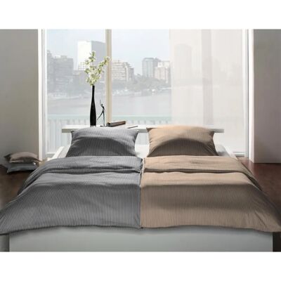 FLEURESSE Linz Taupe Satin Bettwäsche - Bettwäsche FLEURESSE Linz Taupe Satin Bettwäsche - Bettwäsche