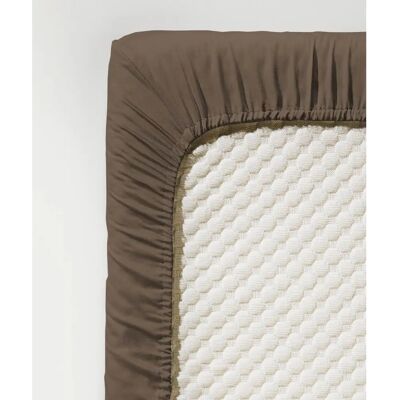 Fleuresse Brauner Mako-Satin Spannbettlaken - Bettwäsche Fleuresse Brauner Mako-Satin Spannbettlaken - Bettwäsche