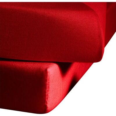 Fleuresse Ines Spannbettlaken - Jersey, Bordeaux, 100x220cm - Bettwäsche Fleuresse Ines Spannbettlaken - Jersey, Bordeaux, 100x220cm - Bettwäsche