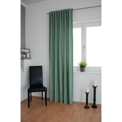 Zasłona HOMING Brando szaro-zielona - Oczka, 245x140cm - Zasłona Zasłona HOMING Brando szaro-zielona - Oczka, 245x140cm - Zasłona
