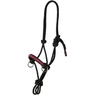 KIEFFER Ruby Pferdehalfter - Langlebiges Nylonseil, Schwarz, Bordeaux, Silberweiß KIEFFER Ruby Pferdehalfter - Langlebiges Nylonseil, Schwarz, Bordeaux, Silberweiß
