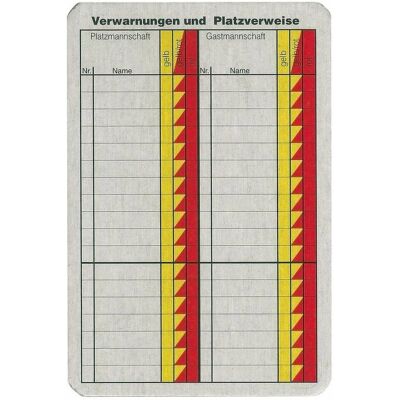 Erima Weiße Fußball-Schiedsrichter-Notizkarten - 50er Set Erima Weiße Fußball-Schiedsrichter-Notizkarten - 50er Set