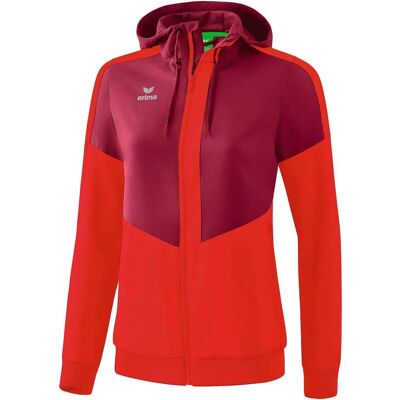 Chaqueta con Capucha Mujer ERIMA Squad Bordeaux y Rojo - 34 Chaqueta con Capucha Mujer ERIMA Squad Bordeaux y Rojo - 34