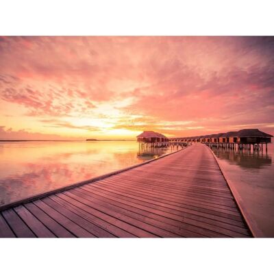 PAPERMOON Wasserbungalows Malediven Tapete - 5 Bahnen, 2,5x1,86m PAPERMOON Wasserbungalows Malediven Tapete - 5 Bahnen, 2,5x1,86m