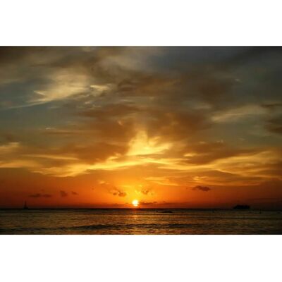 PAPERMOON Waikiki Beach Oahu Wandbild - Bunt, 2,5m x 1,86m - Tapete PAPERMOON Waikiki Beach Oahu Wandbild - Bunt, 2,5m x 1,86m - Tapete