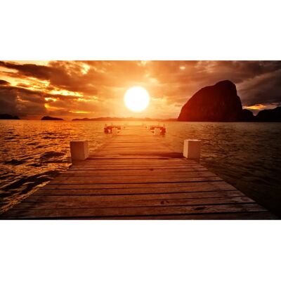 PAPERMOON Jetty Sunset Fototapete - 6 Bahnen - Wanddekoration PAPERMOON Jetty Sunset Fototapete - 6 Bahnen - Wanddekoration