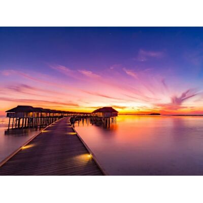 PAPERMOON Sunset Pier Maldives Tapete - Wandbekleding PAPERMOON Sunset Pier Maldives Tapete - Wandbekleding