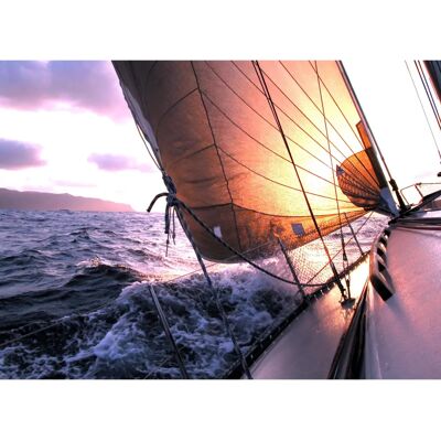 PAPERMOON Fototapete Sailing to Sunset - Tapete, Mehrfarbig, 5m x 2.8m PAPERMOON Fototapete Sailing to Sunset - Tapete, Mehrfarbig, 5m x 2.8m