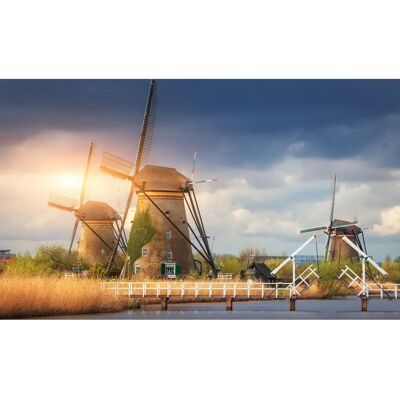 PAPERMOON Windmills Kinderdijk Sunset Bunt Tapete - Tapeten PAPERMOON Windmills Kinderdijk Sunset Bunt Tapete - Tapeten