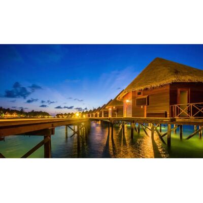 PAPERMOON Maledive Bungalows Tapete - Bunt, 4m x 2.6m - Tapete PAPERMOON Maledive Bungalows Tapete - Bunt, 4m x 2.6m - Tapete