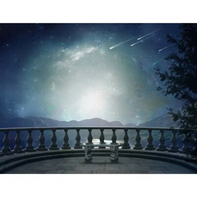 PAPERMOON Fantastischer Balkon Tapete - Landschaft, Stadt - 4x2.6m PAPERMOON Fantastischer Balkon Tapete - Landschaft, Stadt - 4x2.6m