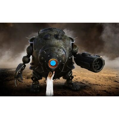 PAPERMOON Mädchen grüßt Roboterdroide Fototapete - Tapete PAPERMOON Mädchen grüßt Roboterdroide Fototapete - Tapete