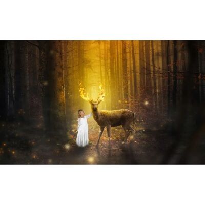 PAPERMOON Mädchen Hirsch Liebe Hoffnung Fototapete - Wandbild PAPERMOON Mädchen Hirsch Liebe Hoffnung Fototapete - Wandbild