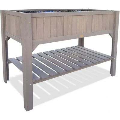 HABAU Lit de jardin surélevé avec étagère - Structure en bois étanche - Publicité HABAU Lit de jardin surélevé avec étagère - Structure en bois étanche - Publicité