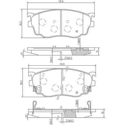 MAPCO 6743 Bremseklodser - Foran til Mazda 626 V, Premacy, 323 F MAPCO 6743 Bremseklodser - Foran til Mazda 626 V, Premacy, 323 F