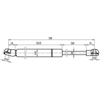 MAPCO 91815 Sprężyna gazowa do VW - 190N, 500mm, 200mm skok MAPCO 91815 Sprężyna gazowa do VW - 190N, 500mm, 200mm skok