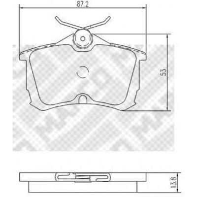 Placute de frână spate MAPCO 6832 - Sistem de frânare: Lucas, Montaj: Axul spate, Grosime: 15mm, Lățime: 87mm Placute de frână spate MAPCO 6832 - Sistem de frânare: Lucas, Montaj: Axul spate, Grosime: 15mm, Lățime: 87mm