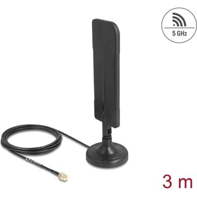 Antenne omnidirectionnelle WiFi 5,8 GHz DeLOCK 10038 - RP-SMA - 3 dBi - Intérieur Antenne omnidirectionnelle WiFi 5,8 GHz DeLOCK 10038 - RP-SMA - 3 dBi - Intérieur