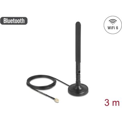 Antenne WiFi 6 DeLOCK 10039 - RP-SMA - 3 dBi - intérieur - noir Antenne WiFi 6 DeLOCK 10039 - RP-SMA - 3 dBi - intérieur - noir