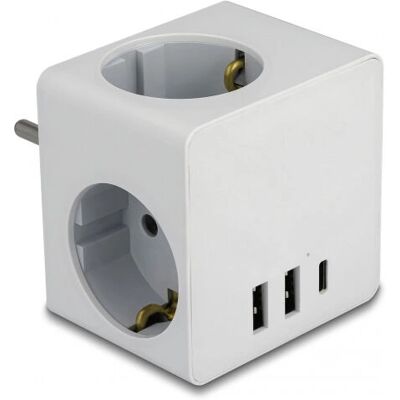 DeLOCK Netzadapter Typ F - 3-in-1 Verlängerung mit USB DeLOCK Netzadapter Typ F - 3-in-1 Verlängerung mit USB