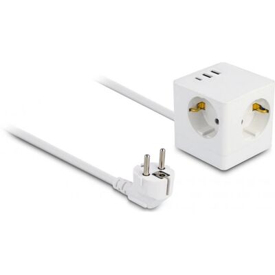 DeLock Steckdosenleiste 11497 mit USB - Weiß DeLock Steckdosenleiste 11497 mit USB - Weiß