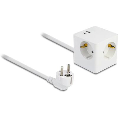 DeLOCK Steckdosenwürfel 3-fach mit USB, 1.5m Kabel DeLOCK Steckdosenwürfel 3-fach mit USB, 1.5m Kabel
