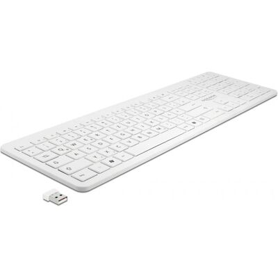 DeLock 12014 Kabellose Tastatur - Deutsch, Weiß, Flach DeLock 12014 Kabellose Tastatur - Deutsch, Weiß, Flach