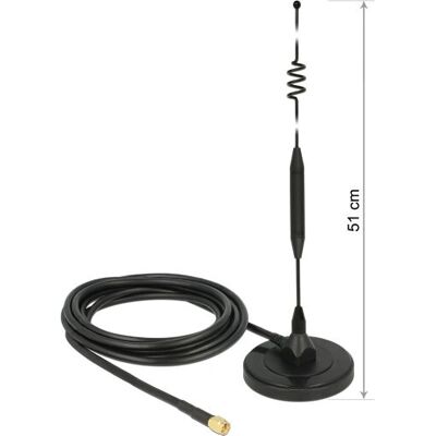 DeLOCK 12429 Network Antenna - Omni-Directional, 6 dBi, SMA, Black DeLOCK 12429 Network Antenna - Omni-Directional, 6 dBi, SMA, Black