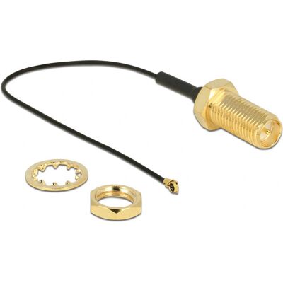 DeLOCK 12465 Koaxialkabel - Schwarz - 10cm - RP-SMA - MHF4 - Koaxial - Produkttyp DeLOCK 12465 Koaxialkabel - Schwarz - 10cm - RP-SMA - MHF4 - Koaxial - Produkttyp
